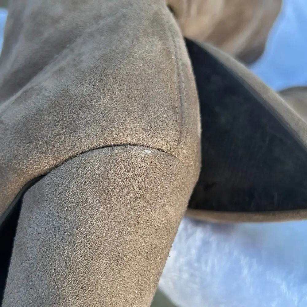 Steve Madden Rocking Taupe Faux Suede Over Knee Boots Women's 8.5